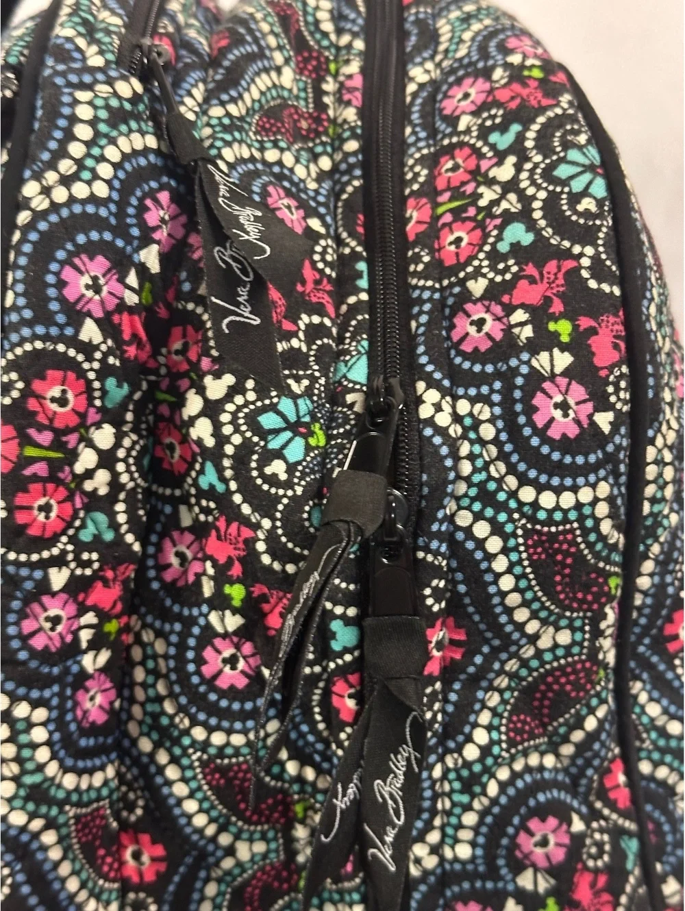 Vera Bradley- Disney Mickey and Minnie Mouse Medallion Patterned Campus Backpack